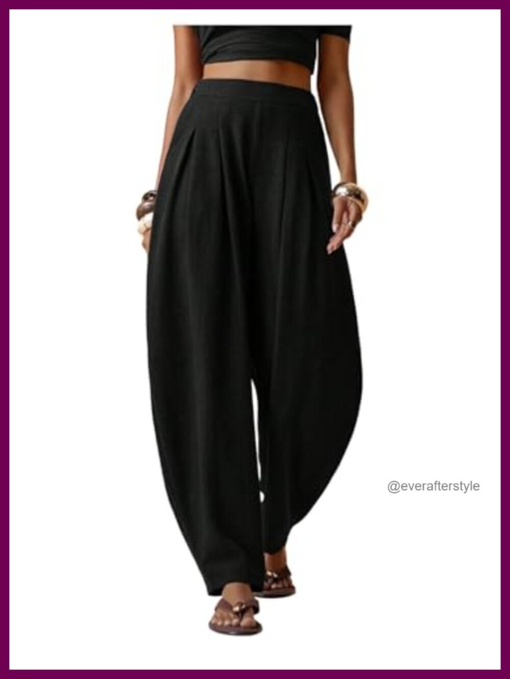 Wide Leg Barrel Work Pants Baggy Pleated High Waist Trousers